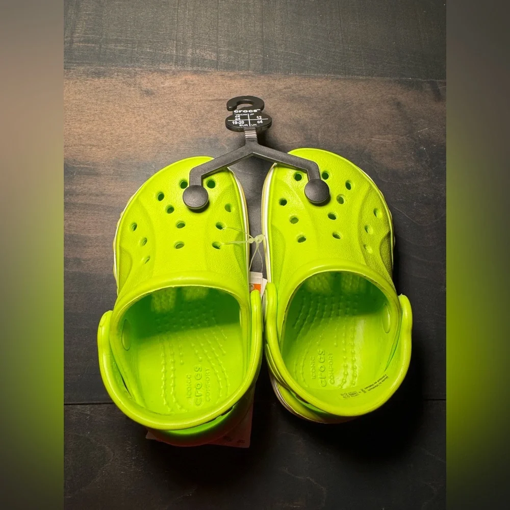 Crocs lime green kids 4C shoes